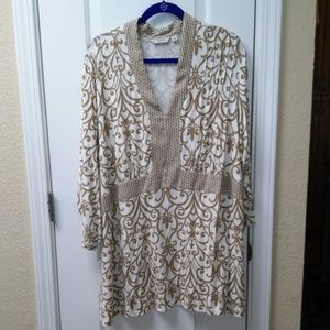 Liz Claiborne New York 3/4 Sleeve Twin Print Knit